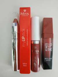 Zestaw pomadka błyszczyk szminka Miya Cosmetics Golden Rose okazja