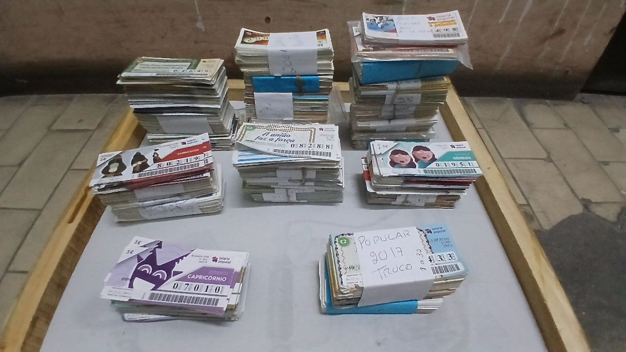 Lote lotarias populares antigas