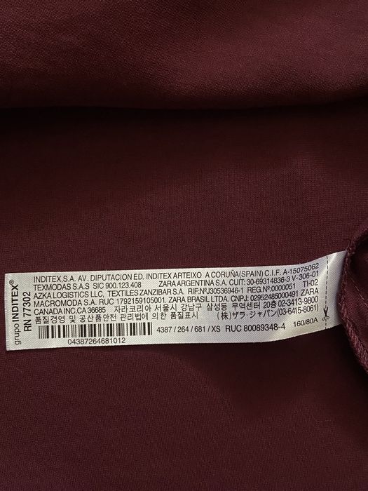 Плаття сукня міді жіноче Zara 4387/264/681 XS Бордове