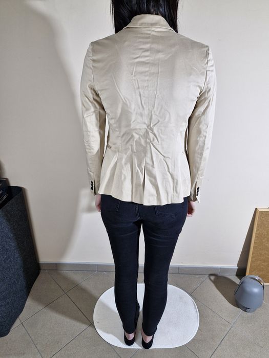Zara Basic Elegancka Marynarka Beżowa Rozmiar XS
