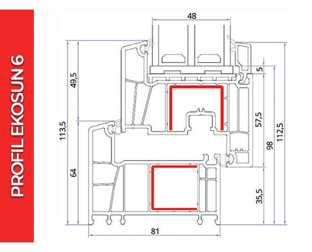 Okno PCV Plastikowe EkoSun 865 x 1435 Typowe Nietypowe NA WYMIAR