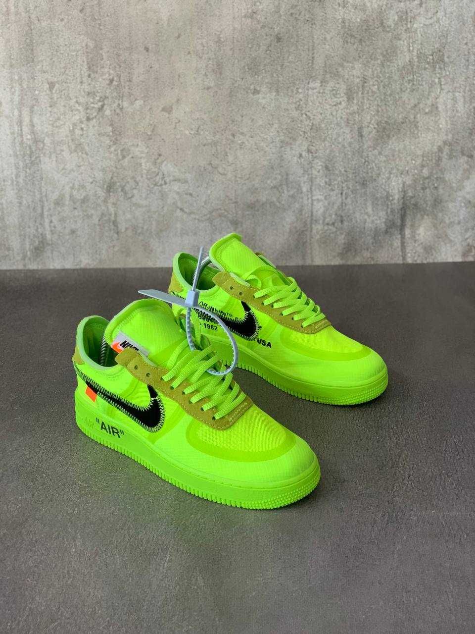 Nike Air Force x Off White 1 Volt Low Green