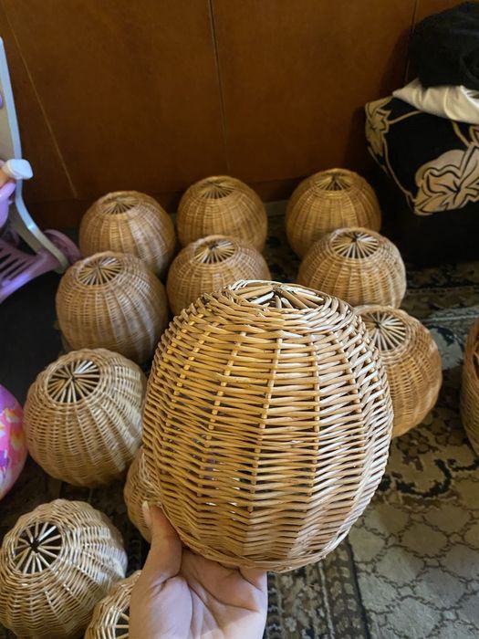 Абажур з лози ручна робота торшер плафон люстра світильник внаявності