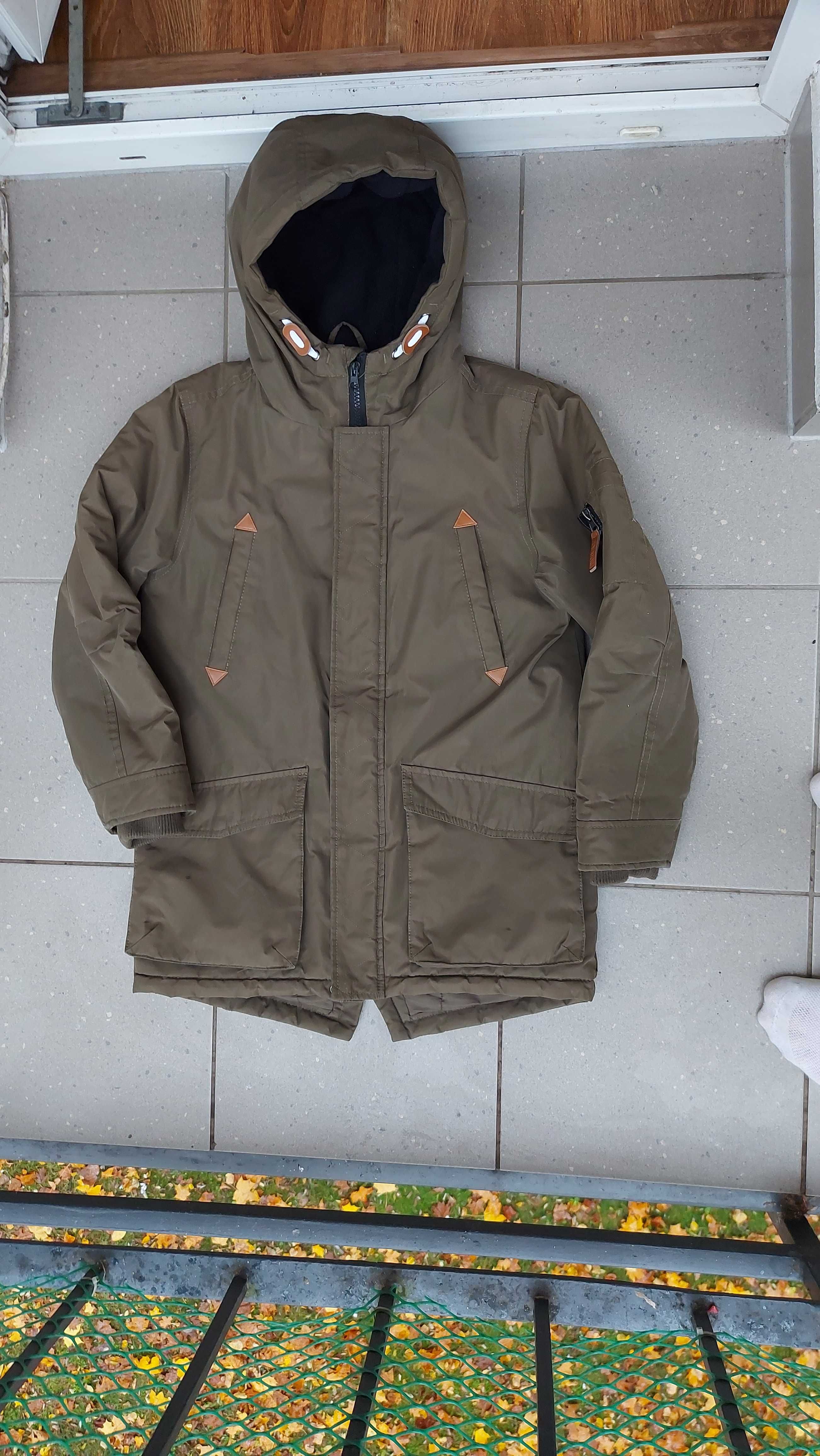 kurtka zimowa parka ze smyka 146 khaki db