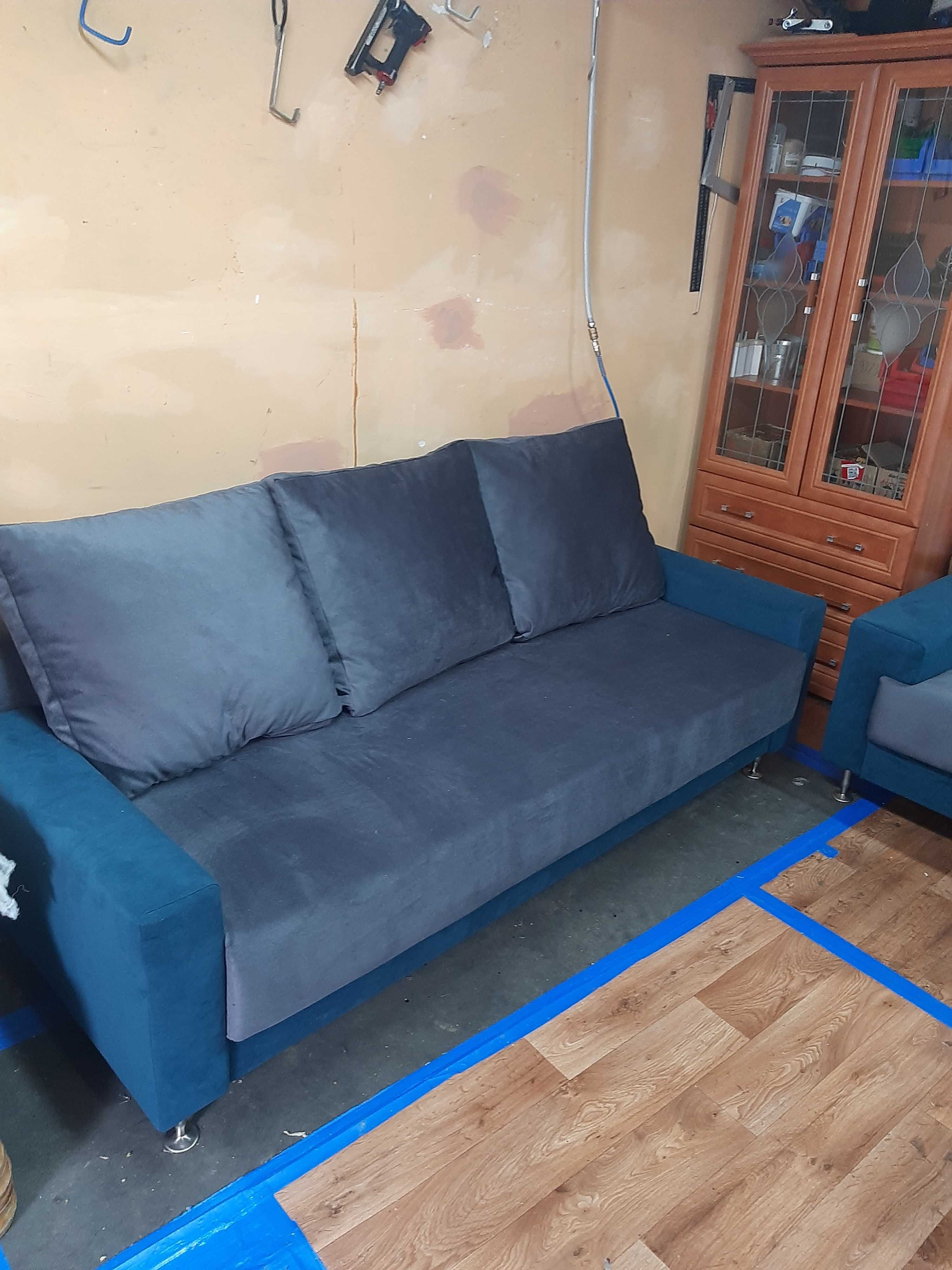 Zestaw mebli tapicerowanych sofa i dwa fotele. Nowe, Od producenta!