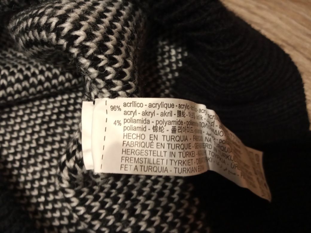 Sweter Zara biało -czarny