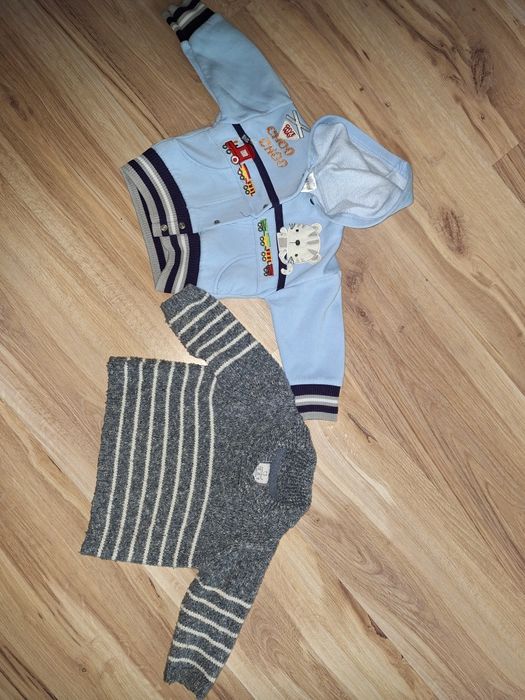 Sweterek i bluza 74 chłopięce