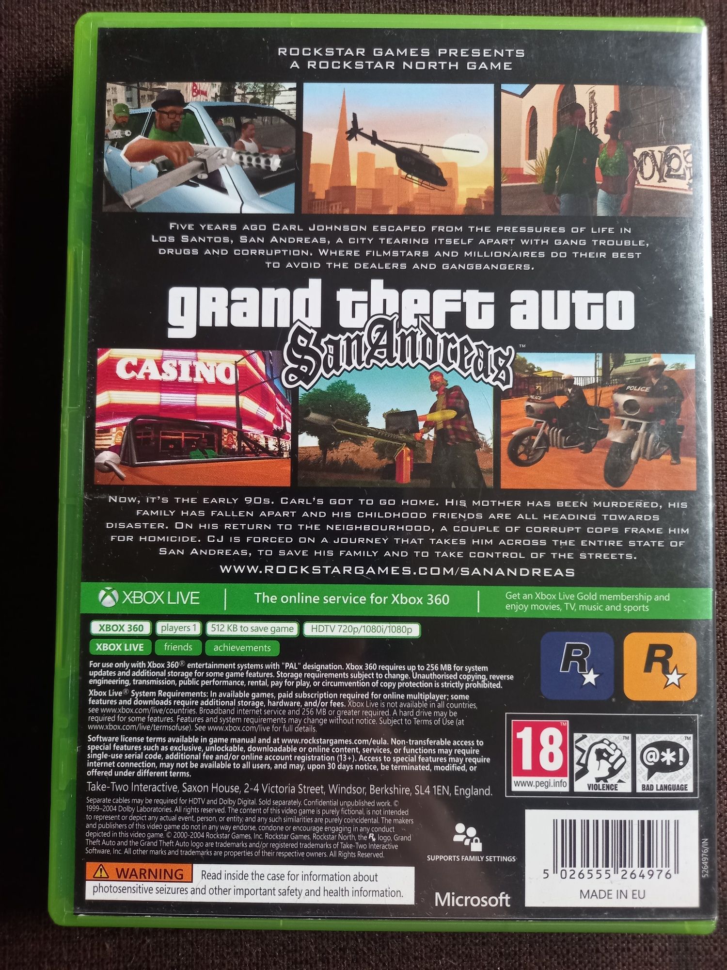 Gra GTA San Andreas na xbox 360 Grand Theft Auto