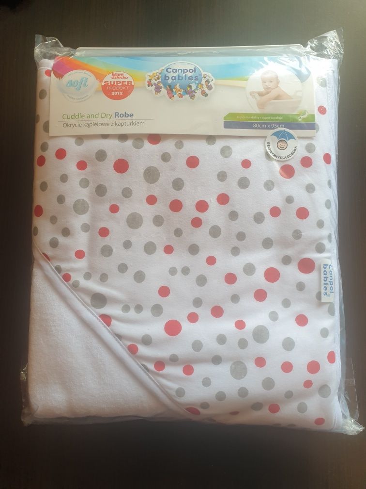 Nowe Ręcznik/Canpol babies okrycie kąpielowe dla niemowląt80x95+GRATIS
