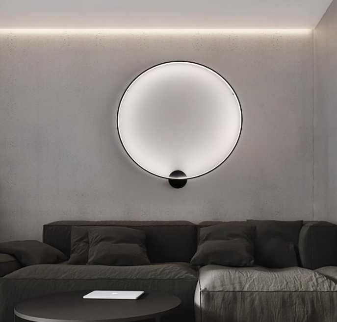 Kinkiet ścienny koło 80 cm 3 barwy światła Nr.945