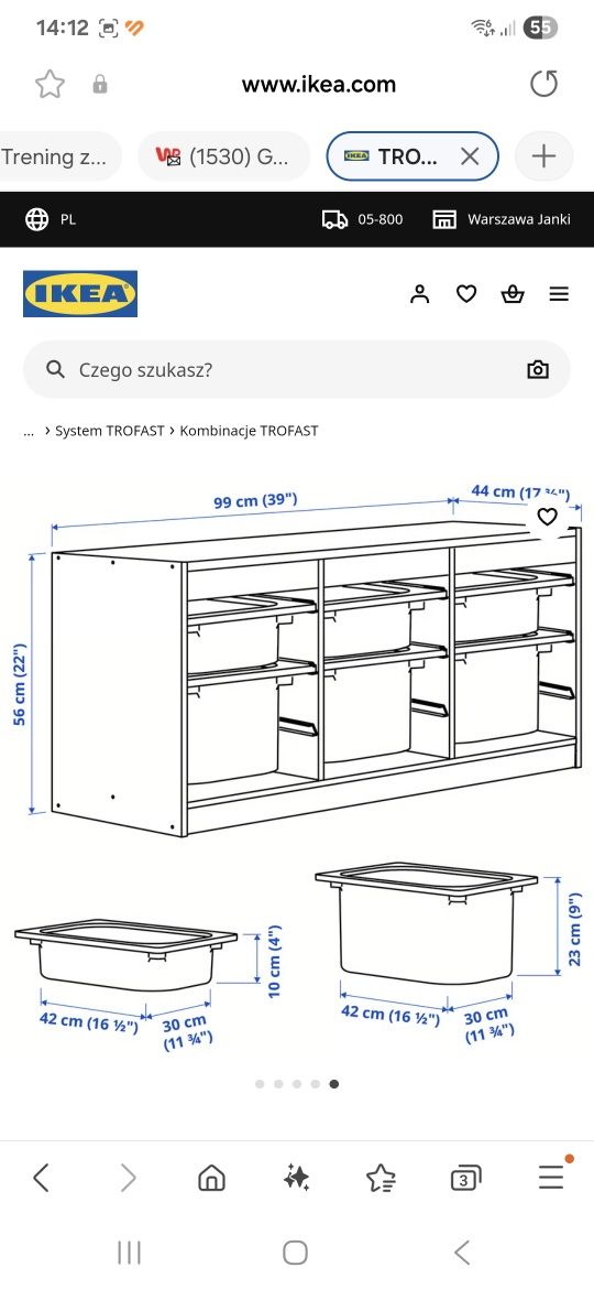Ikea trofast regał z pojemnikami