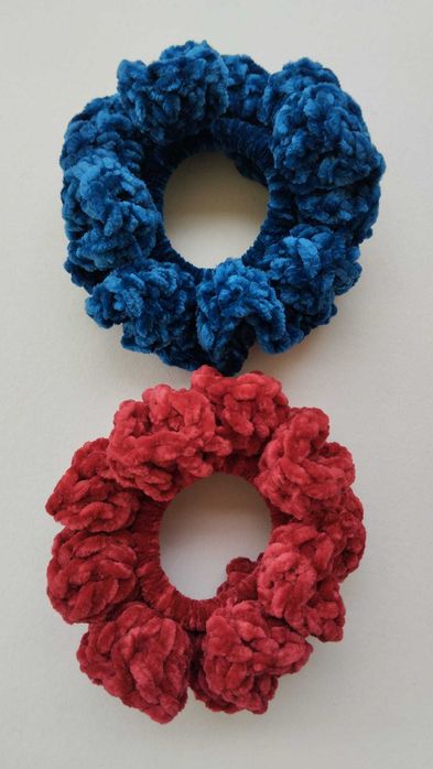 Scrunchie veludo em crochet