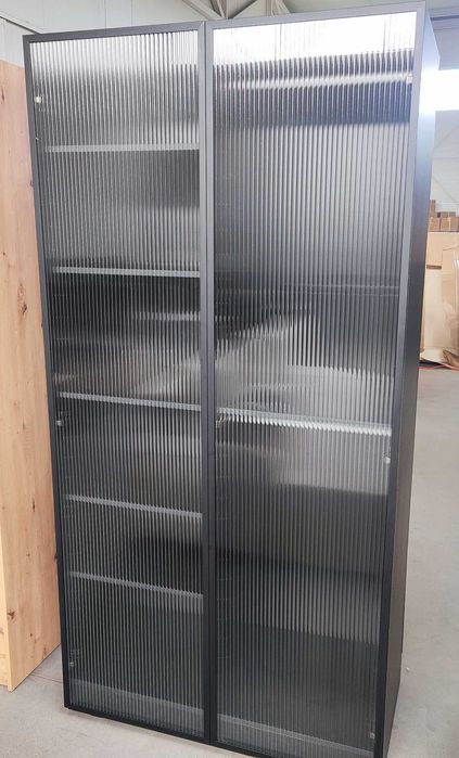 Szafa przeszklony frezowany front 101x200cm zmontowana Kępno grafitowa