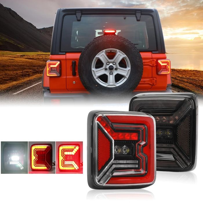 Lampy tył LED tylne Jeep Wrangler JL 2018 do 2023 europejskie