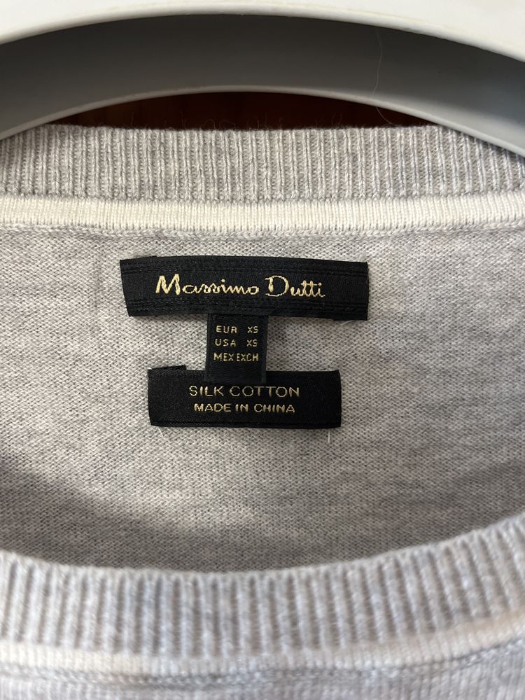 Sweter Massimo Dutti rozm. XS. Bawełna i jedwab
