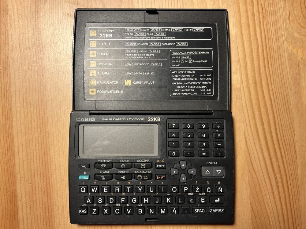 Casio DX-500PL - bank danych z polskim menu, sprawny, kolekcjonerski
