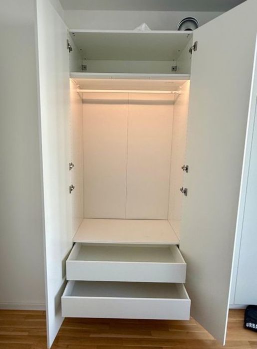 Szafa Ikea Pax biała 325x236 cm z oświetleniem