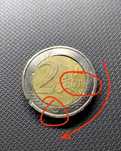 Moeda de 2 Euros com Defeito de Rotação - Espanha 2002