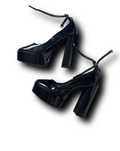 Buty damskie obcas koturn platforma Primark 40/41 lakierowane czarne