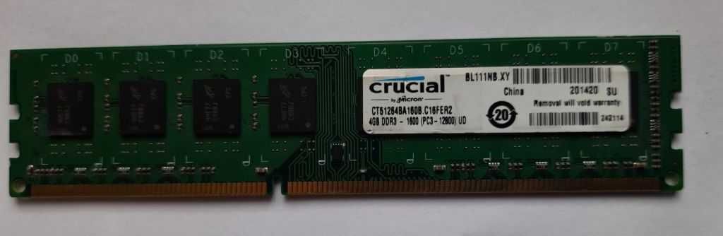 Оперативная память DDR3 Crucial CT51264BA160B 4GB 1600 МГц
