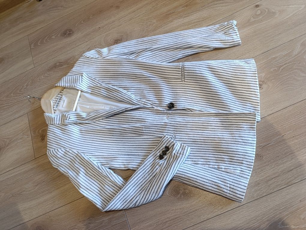 Marynarka żakiet H&M XS bawełna wiskoza w paski