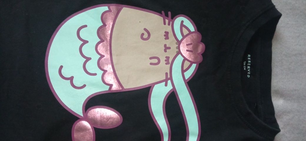 Cienka, czarna bluza Pusheen, Reserved, rozmiar 134