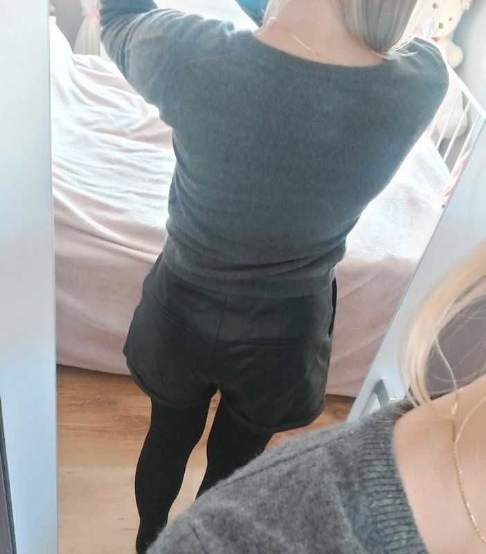 Sweter ciemno szary Gant kaszmir cashmere wełna wool
