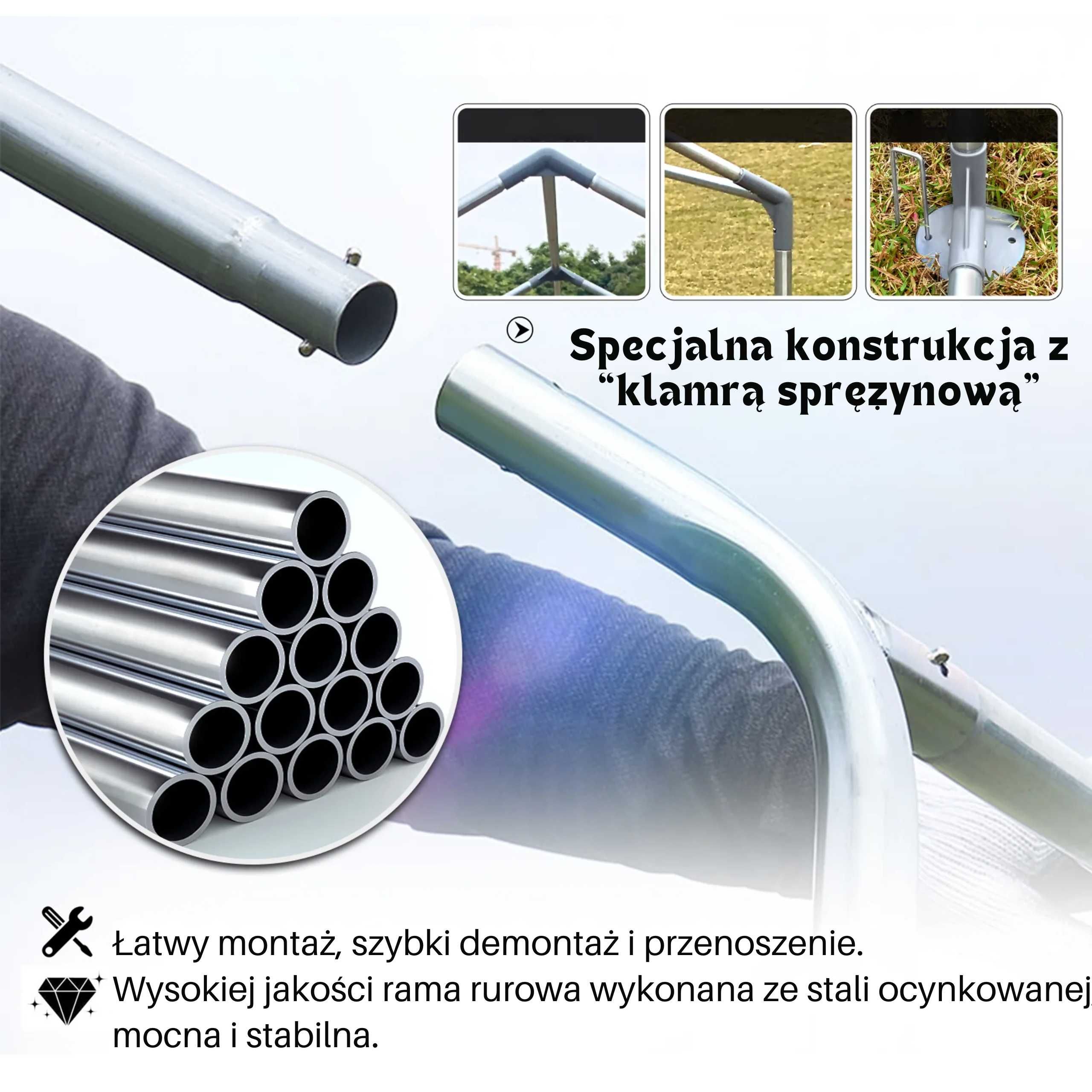 WOLIERA Dla Kur Niosek Kaczek Kotów Drobiu Kurnik Zagroda Wybieg3x8x2m