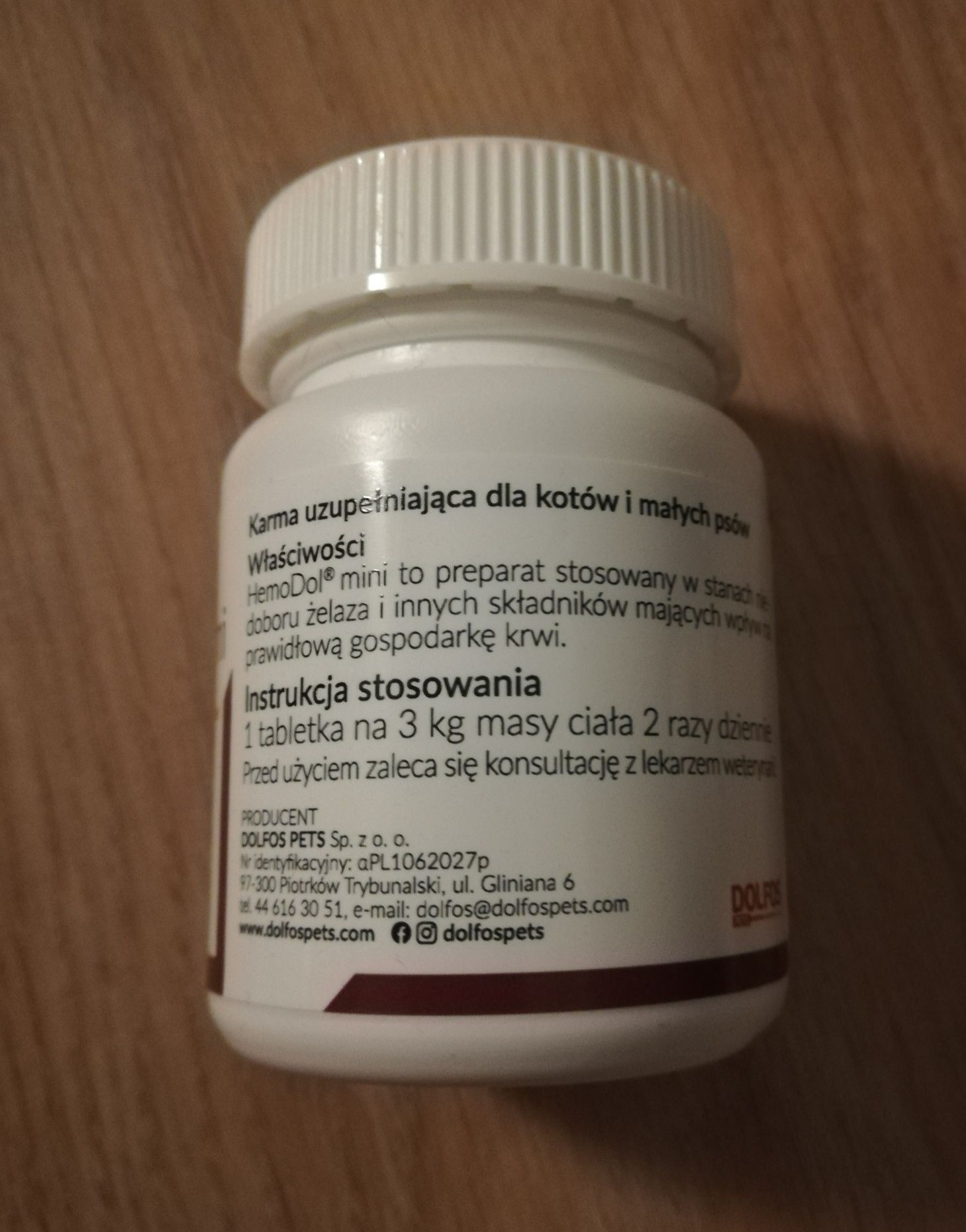 Suplement HemoDol mini dla psa lub kota