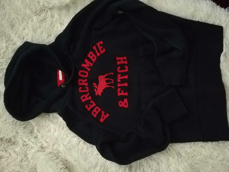 bluza Abercrombie s 36 granatowa bluza z kapturem s 36