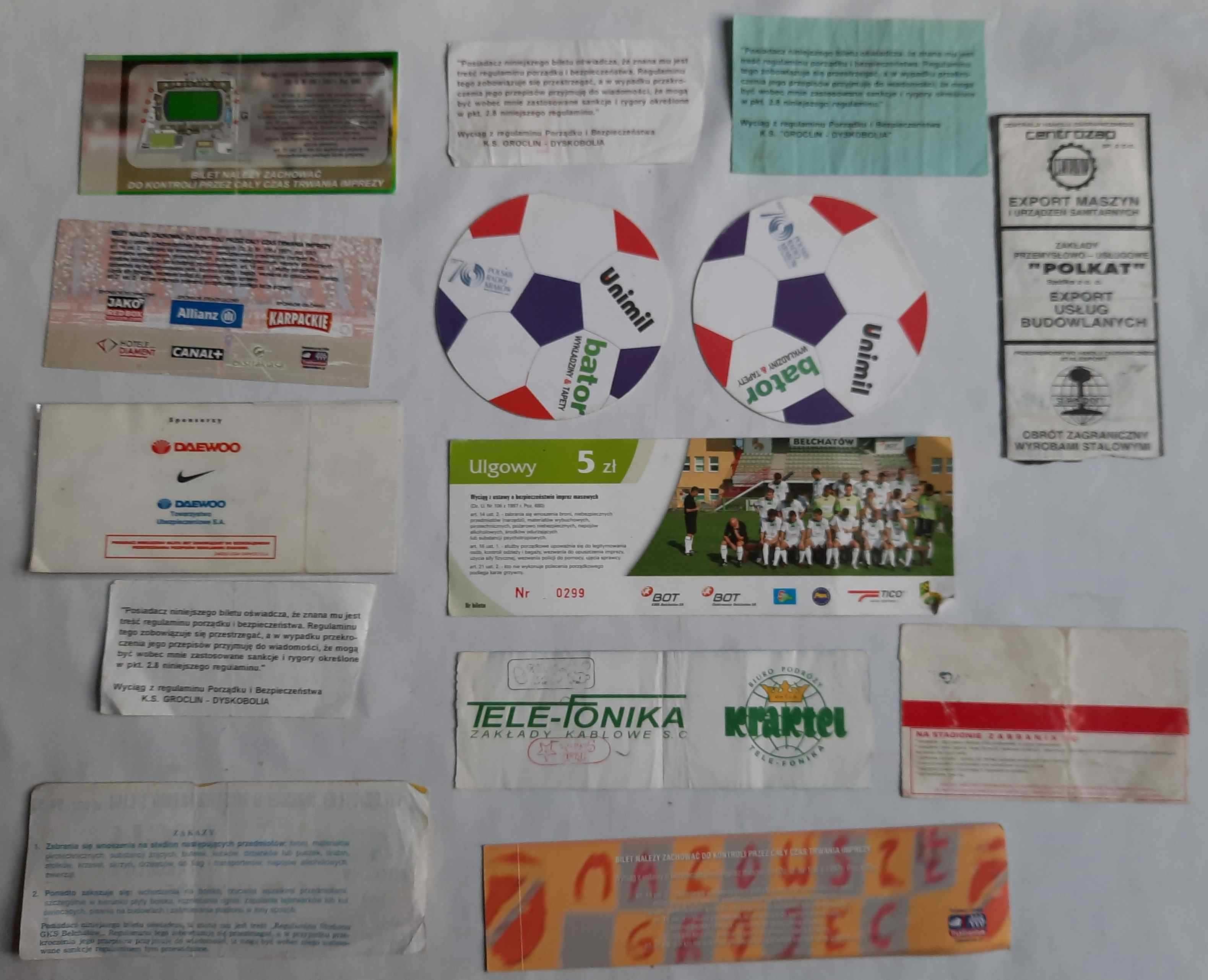 Stare Bilety Meczowe Piłka Nożna Zestaw Biletów Kolekcjonerskich