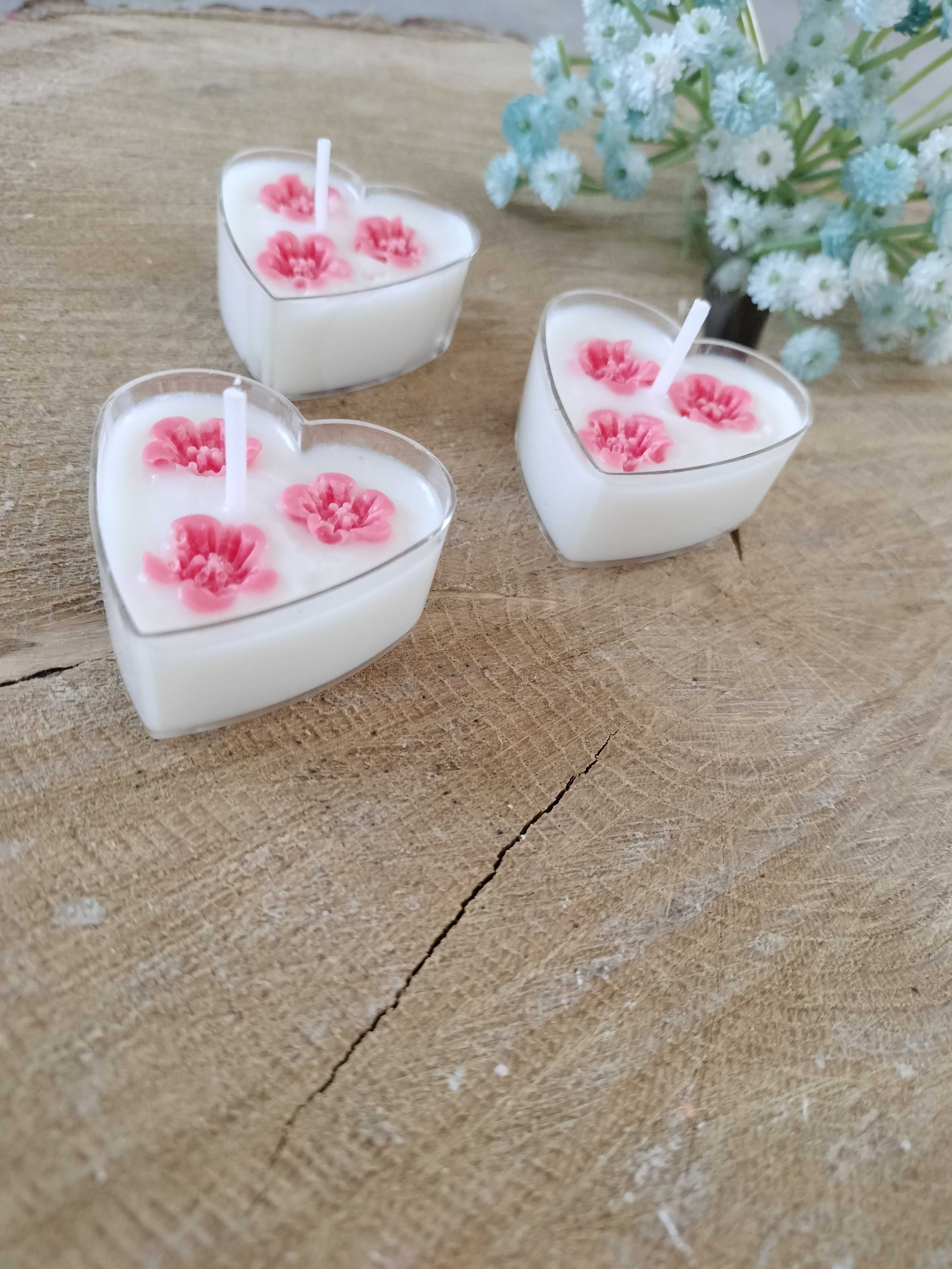 Świeczka sojowa tealight serce podziękowanie prezent