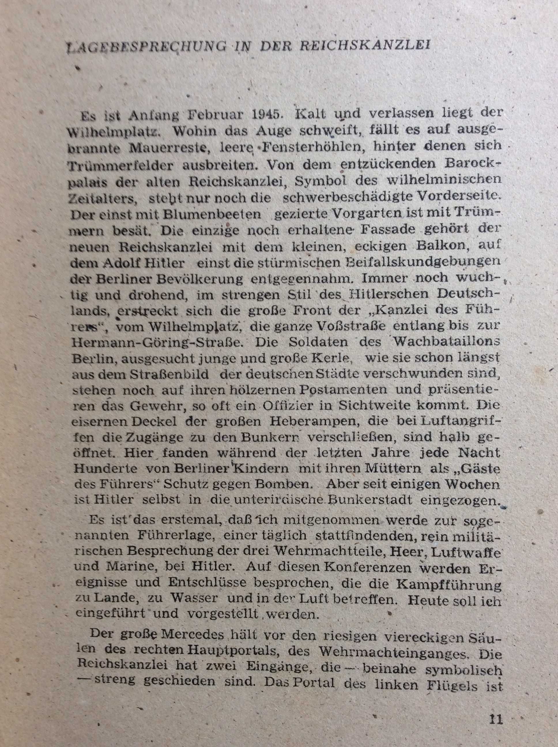 Os últimos dias da Chancelaria do Reich , 1947