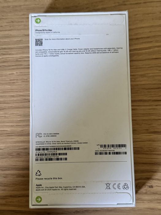 iPhone 16 Pro Max – Black Titanium – 256 GB – Nowy, zaplombowany
