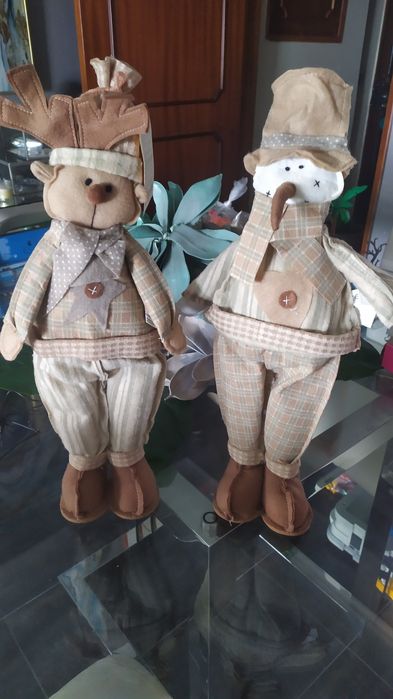 2 bonecos altos novos decoração de natal ou inverno