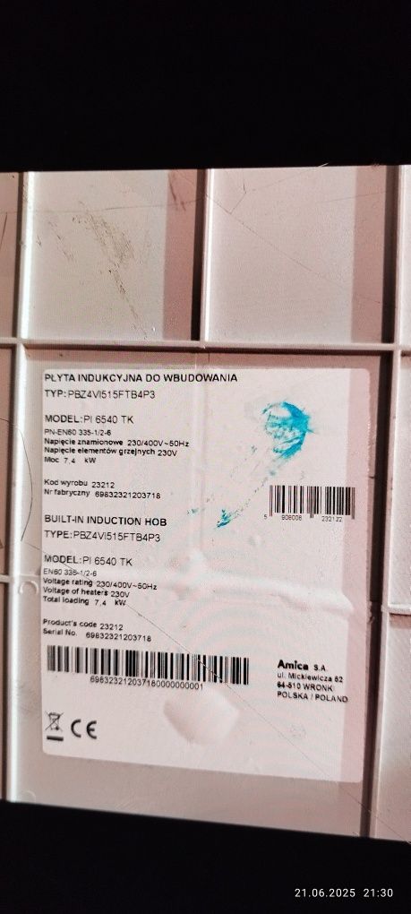 Sprzedam piekarnik i płytę indukcyjną firmy Amica