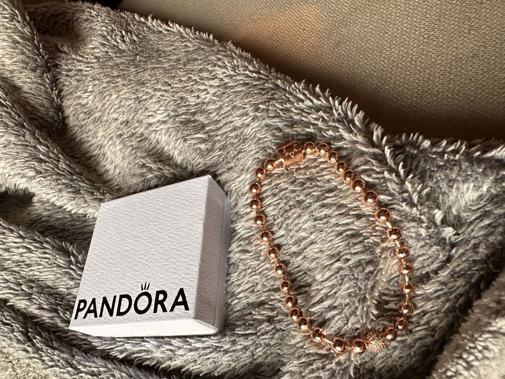 Bransoletka koraliki rose gold PandorA