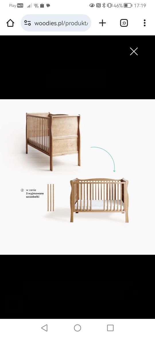 Łóżeczko dzieciece woodies +materac