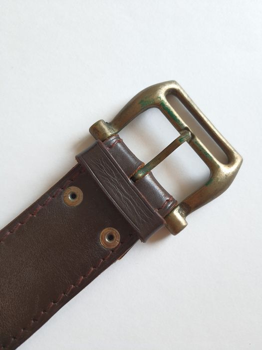 Pasek skórzany vintage, brązowy