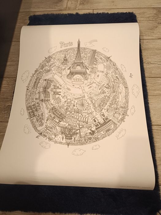Kolorowanki antystresowe Paryż, plakat, 500x700mm