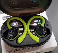Słuchawki bezprzewodowe dokanałowe Dascert Q38a sportowe zielone