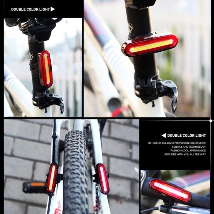 Farol, Luz traseira da bicicleta, recarregável usb. prova da água.