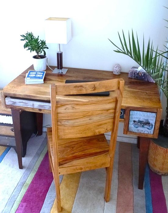 Konsola / biurko kolonialne - drewno egzotyczne mango z AlmiDecor