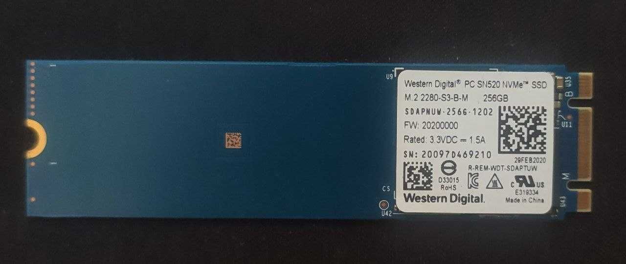 SSD M2 256 GB Western digital WDC PC SN520 SDAPNUW-256G-1202