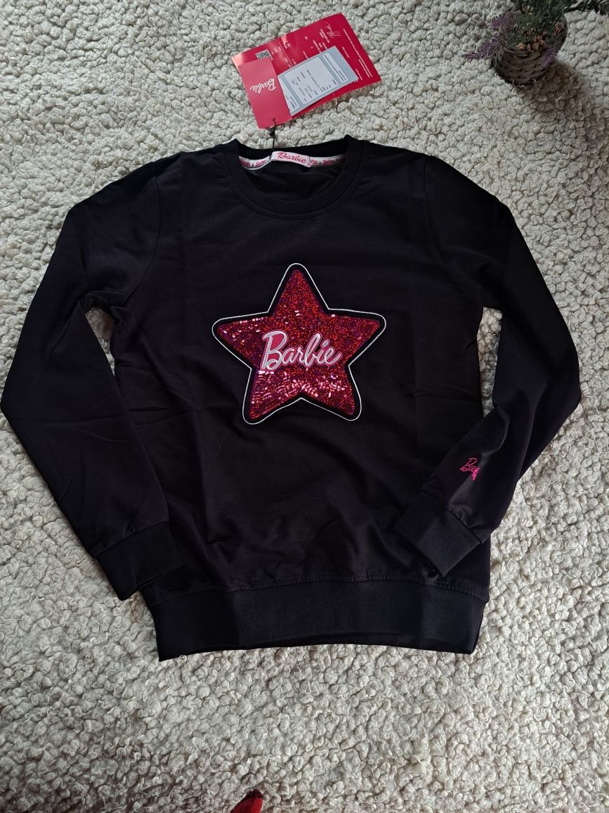 Nowa bluza damska Barbie cekiny gwiazda bawełna s m prezent święta