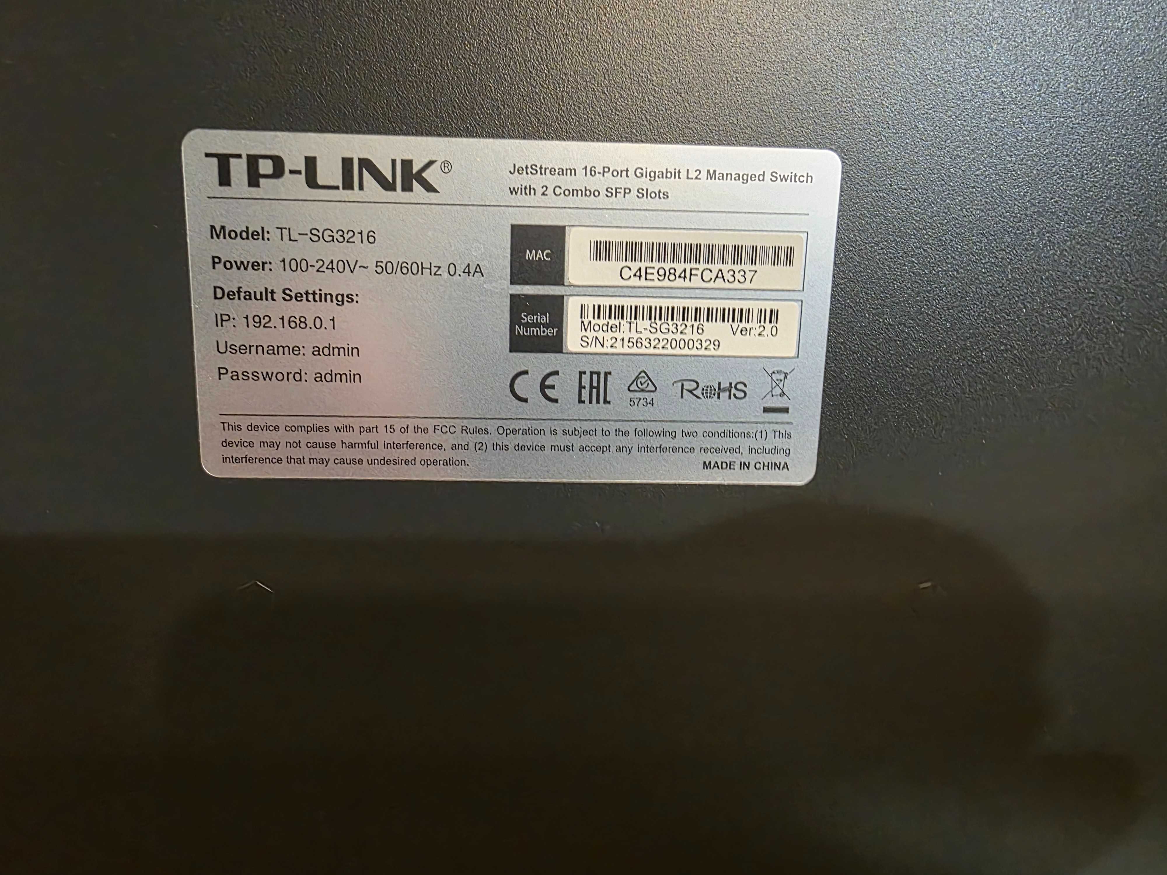Switch Gerido TP-Link TL-SG3216: 16 Portas Gigabit, Segurança Avançada