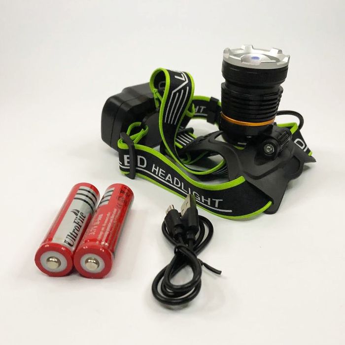 Налобный фонарь Bailong BL-A7-P50, zoom, microUSB