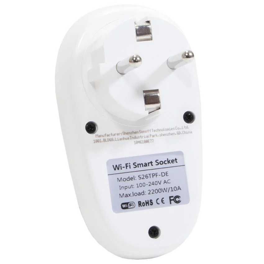 Розумна Wi-Fi розетка SONOFF S26 R2. Наоаштовується через сайт