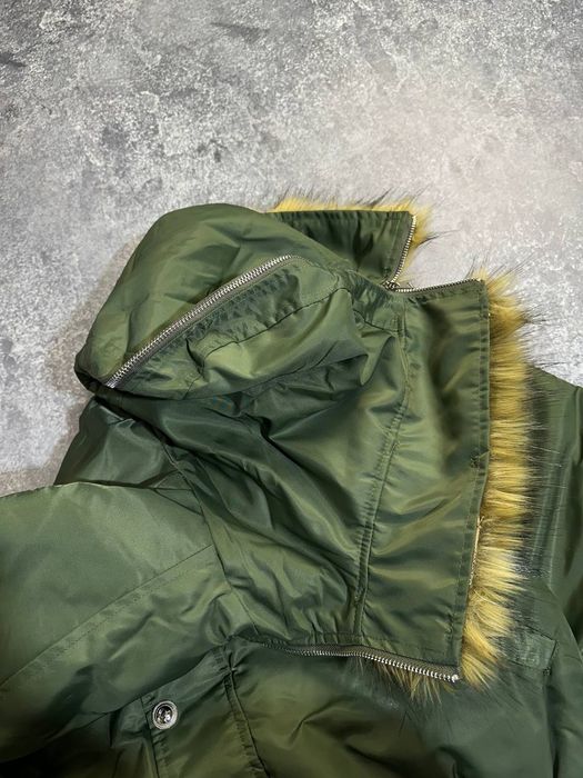 Зеленый бомбер с мехом аляска куртка пуховик MA-1 Alpha Industries ма1