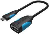 Кабель Vention OTG USB2.0 AF/micro-USB 0.25 м Black (VAS-A07-B025)